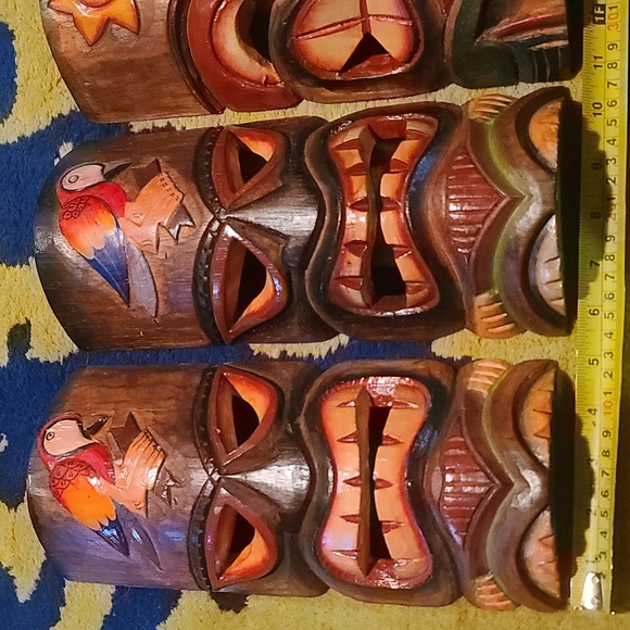 NWT lot or separate wooden masks wood made in Indonesia - Picture 4 of 4